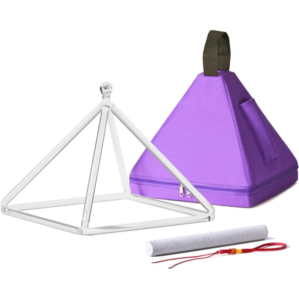 CVNC 10 Inch Quartz Crystal Singing Pyramid with Carry Case
